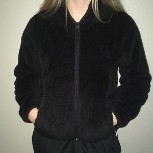Black fluffy jacket